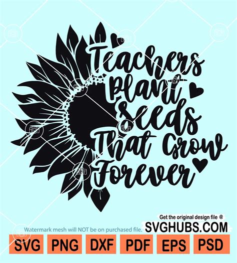 Download Free Teacher appreciation quotes SVG with Sunflower SVG for Cricut